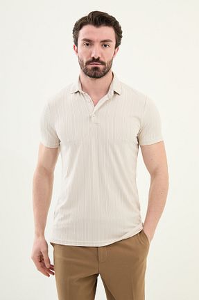 تیشرت بژ مردانه یقه پولو Mcr - کد 923333794
