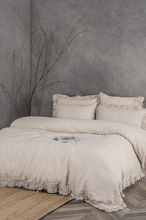 روتختی دونفره بژ کتان Ecocotton - کد 283106823