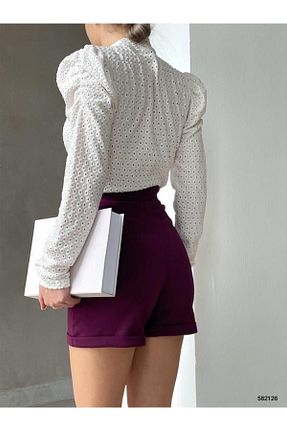 شلوارک و برمودا بنفش زنانه فاق بلند Çağla - کد 923372970
