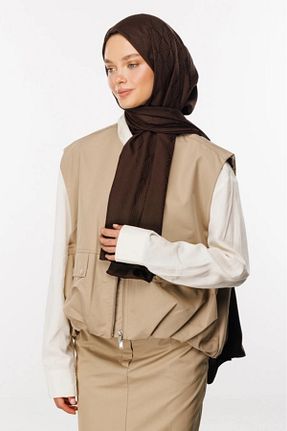شال قهوه ای زنانه پنبه پلی استر Mooncorn - کد 858590869