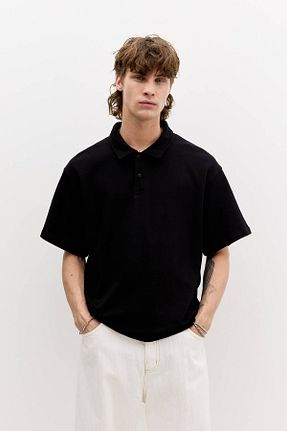 پولوشرت مشکی مردانه پنبه ای Pull & Bear - کد 922130791