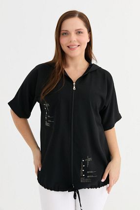بلوز سایز بزرگ مشکی زنانه اسلیم Selen Giyim - کد 922736762
