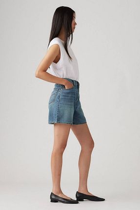 شلوارک و برمودا آبی زنانه فاق بلند Levi