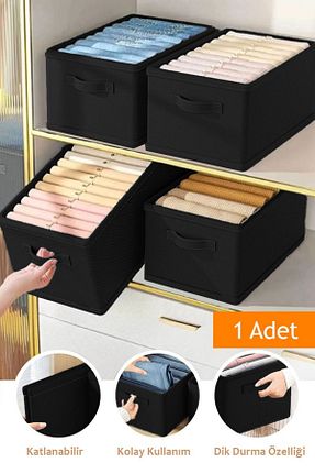 نظم دهنده کمد مشکی 1 پارچه PRENDİ HOME - کد 922754661
