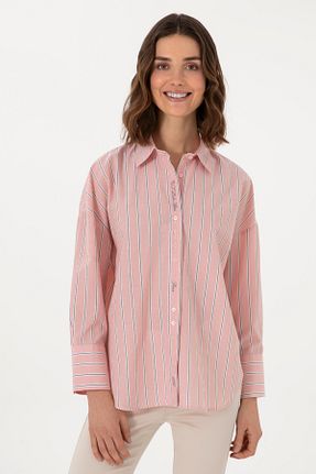پیراهن صورتی زنانه یقه ایستاده U.S. Polo Assn. - کد 922749225