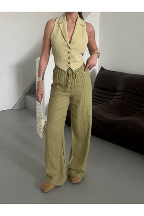 شلوار خاکی زنانه کتان Laluvia - کد 922758295