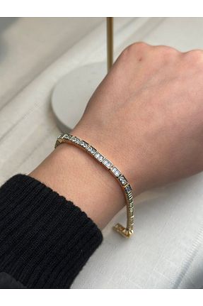 دستبند جواهر طلائی زنانه زیرکن gingillo aksesuar - کد 922759691