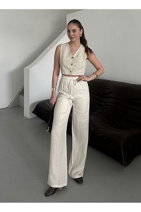 شلوار نباتی زنانه کتان Laluvia - کد 922758431
