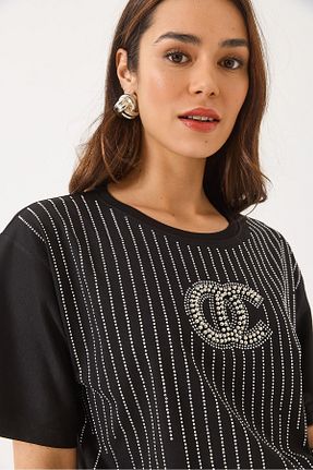 تیشرت مشکی زنانه Straight Bianco Lucci - کد 922760245