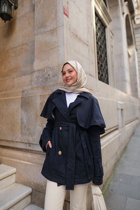 ترنچکت آبی زنانه پنبه ای LOCCO - کد 922755142