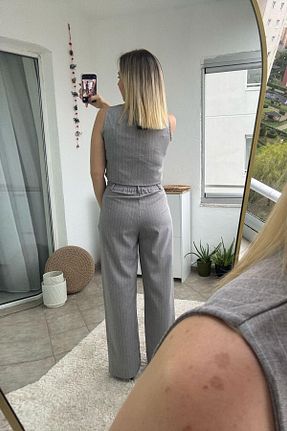ست بالاتنه و پائین تنه طوسی زنانه بافتنی Kubos Moda - کد 922758561