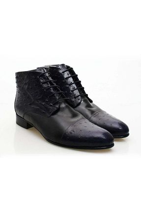 کفش کلاسیک سرمه ای مردانه چرم خالص Butik - کد 922768065