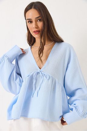 بلوز آبی زنانه Straight Bianco Lucci - کد 922771362