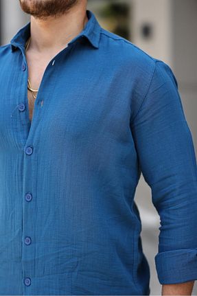 پیراهن سرمه ای مردانه یقه پیراهنی Valiberta - کد 850411765