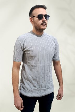 تیشرت طوسی مردانه رگولار Zimsah - کد 922781637