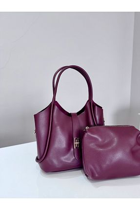 کیف دوشی زرشکی زنانه چرم مصنوعی ABAS - کد 922800486