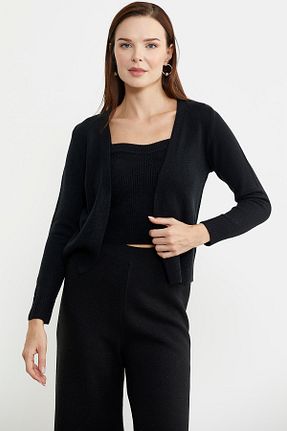 ست بالاتنه و پائین تنه مشکی زنانه بافت Genel Markalar - کد 855711680