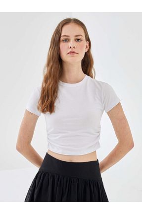 بادی سفید زنانه یقه دوچرخه LC Waikiki - کد 922810584