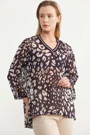 بلوز بنفش زنانه طرح دار Sementa - کد 830499757