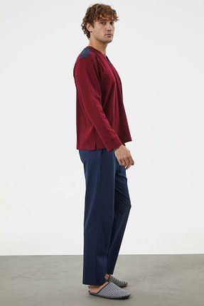 ست لباس راحتی زرشکی مردانه ساده Sementa - کد 772735045