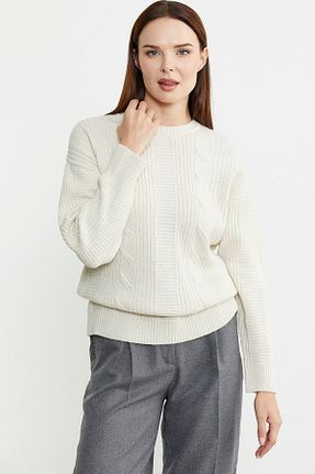 پلیور بژ زنانه Saç Örgü Sementa - کد 855710913