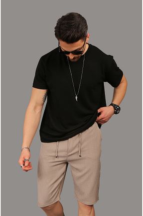 شلوارک و برمودا قهوه ای مردانه پنبه پلی استر EydaMoon - کد 922877801