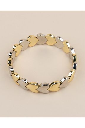 دستبند استیل (فولاد) طلائی روکش طلا Portakal Esintisi - کد 922881610
