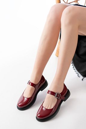 بابت زرشکی زنانه چرم مصنوعی Evla Shoes - کد 922888521