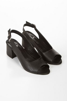 کفش پاشنه بلند کلاسیک مشکی زنانه چرم خالص elvinshoes - کد 922889868