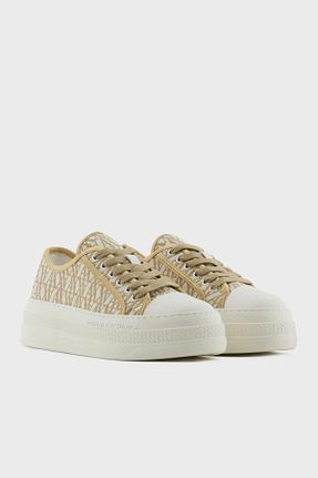 کفش اسنیکر بژ زنانه Armani Exchange - کد 923665552