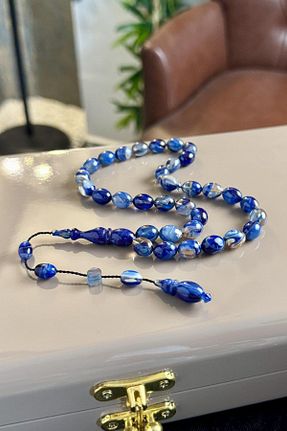 تسبیح آبی کهربا dergah tesbih - کد 923684956
