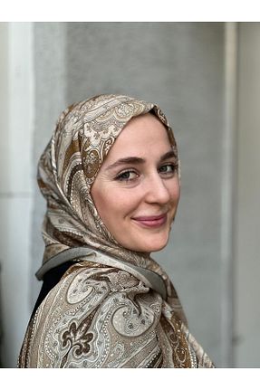شال قهوه ای زنانه ابریشم LAMİRA MİLANO - کد 922953717