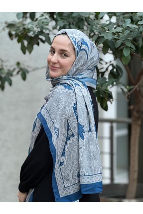 شال سرمه ای زنانه ابریشم LAMİRA MİLANO - کد 922953595