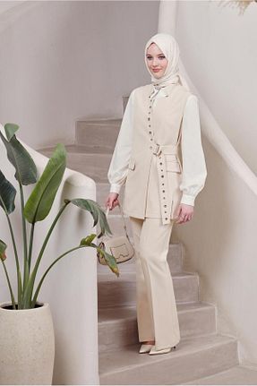 ست بالاتنه و پائین تنه حجاب نباتی زنانه رگولار Alvina - کد 922970149