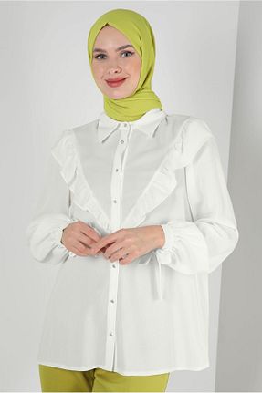 بلوز حجاب سفید زنانه رگولار Alvina - کد 802793137