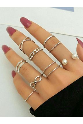 انگشتر جواهر طوسی زنانه مروارید Ervalina - کد 922967918