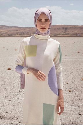 تونیک حجاب سفید زنانه مخلوط ویسکون Alvina - کد 804554668