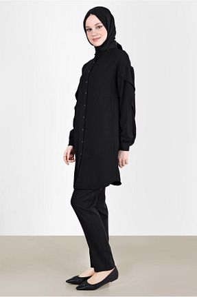 تونیک حجاب مشکی زنانه پلی استر Alvina - کد 804944779