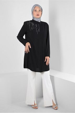 تونیک حجاب مشکی زنانه پلی استر Alvina - کد 803518739