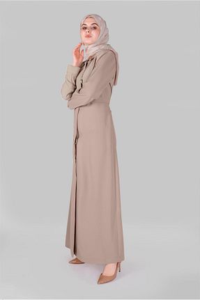 مانتو بلند حجاب بژ زنانه Alvina - کد 869226941
