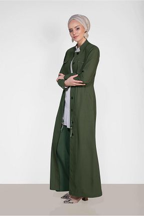 مانتو بلند حجاب خاکی زنانه Alvina - کد 865382418
