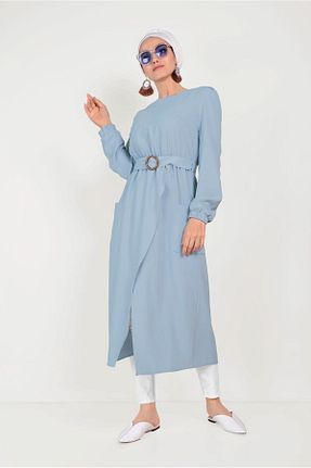تونیک حجاب آبی زنانه پلی استر Alvina - کد 872832843
