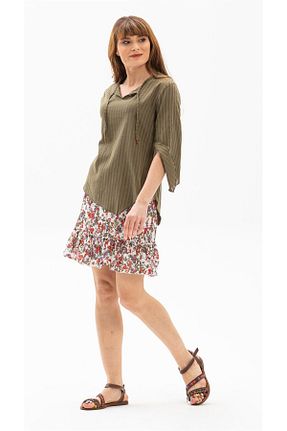 بلوز خاکی زنانه رگولار Eliş Şile Bezi - کد 92953161