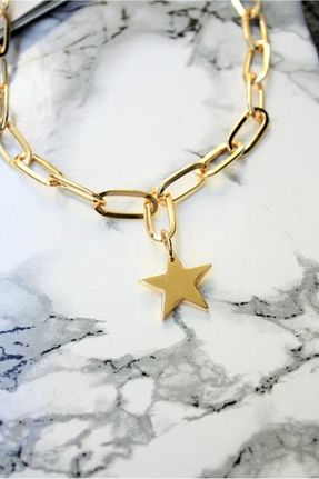 گردنبند استیل ( فولاد ) طلائی زنانه استیل (فولاد) shop - کد 923007871
