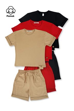 ست بالاتنه و پائین تنه رنگی بچه گانه بافت MK Mukko Kids - کد 922990454