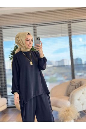 ست بالاتنه و پائین تنه حجاب مشکی زنانه رگولار ALANURMODA - کد 922990481