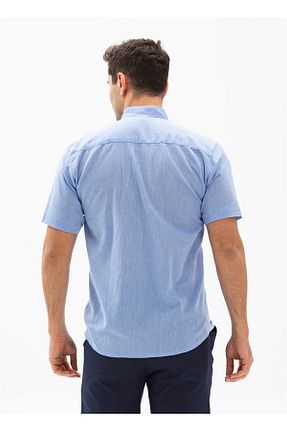 پیراهن آبی مردانه رگولار Eliş Şile Bezi - کد 92987359