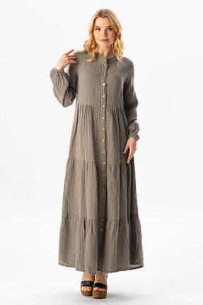 کلاه و ابایا طوسی زنانه %100 پنبه Eliş Şile Bezi - کد 824861916