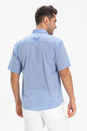 پیراهن سایز بزرگ آبی مردانه سایز بزرگ Eliş Şile Bezi - کد 92905934