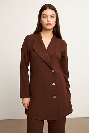 ست بالاتنه و پائین تنه حجاب قهوه ای زنانه رگولار VAVİNOR - کد 827215312